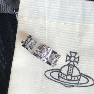 Vivienne Westwood Chain Logo Orb Ring .925 Silver